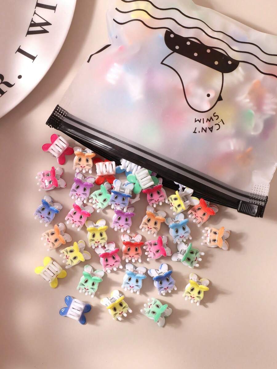 10/20/30pcs Colorful Cute Cartoon Animal Small Hair Clips, Women Bangs/Fringe/Ponytail Hair Accessories Summer Outfits Claw Clips Beach Hair Claws - Multicolor - View 1