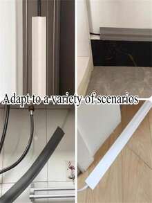 1 Roll Self-Adhesive Cable Protector, Designed For Power Cord Management, With White Base Cover To Avoid Cable Tangling On Floor, Wall And Desk - A - View 11