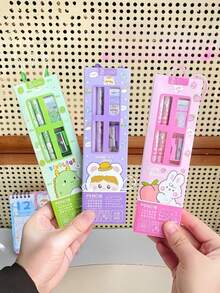 Hộp quà tặng bút chì 6 chiếc/4 chiếc/2 chiếc, quà tặng học tập/thi cử hình hoạt hình, phần thưởng học sinh, quà tặng ngày lễ, đồ dùng văn phòng, văn phòng phẩm trường học. - Nhiều màu - Xem 2