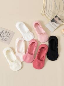 5/7 pares de calcetines invisibles transpirables de estilo minimalista en tonos pastel para mujer, calcetines tipo barco cómodos y suaves, absorbentes, adecuados para uso diario, casual, pareja, deporte, regalo, primavera/verano, todo el año - Multicolor - Ver 7