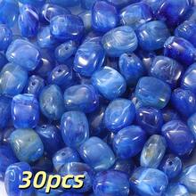 30 piezas de 13*10mm Cuentas sueltas asimétricas de aspecto de piedra acrílica de color mezclado, para hacer pulseras, collares, aretes, cadenas de teléfono, joyería y accesorios de manualidades de moda - perlas atenuadoras - Ver 24