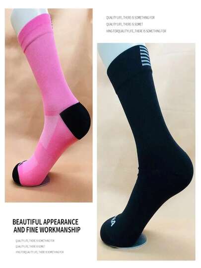 5双装男士骑行袜 高品质专业比赛运动骑行足球袜 网眼透气公路自行车袜 夏季