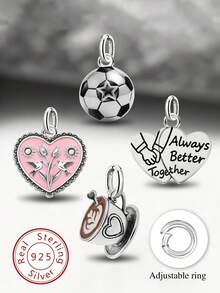 1pc Simple And Unique 925 Sterling Silver Spring Flower Bunny Charm Mom Charm DIY Pendant Delicate Jewelry Gift For Women Or Men - Set 1 - View 1