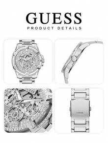 Guess 三表盘石英男士手表，不锈钢表壳，适合作为礼物 GW0497G1 - 銀色 - 查看 6