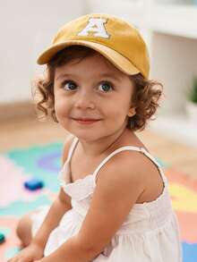 1pc Kids Yellow Baseball Cap With 26 Letters, Classic Washed Baseball Hat Suitable For Baby Boys And Girls, Outdoor Activities And Daily Wear, Sun Protection - Multicolor - View 5