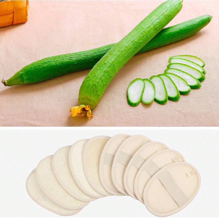 2 Packs Exfoliating Loofah Sponge Pads - Natural Luffa & Terry Cloth, Body Scrubbers For Shower & Bath Mooerca 1 - Natural Loofah Double-sided Bath Product - View 1