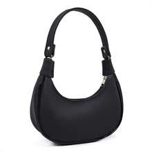 STC SANTUCCI Women's Half-Moon Shoulder Bag, Small, Sophisticated, Versatile, Plain Tote - màu đen - Xem 4