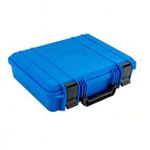 Blue 12 Slots Plastic Watch Travel Case Organizer Shockproof And Waterproof Hard Shell Protection Jewelry Storage Box, Sponge Lining,13.2*9.8*2.5in - Azul - Ver 5