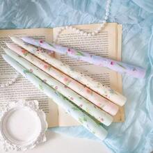 25厘米印花长杆蜡烛，欧式浪漫烛光晚餐、婚礼、节日、家居使用，无烟蜡烛 - 多色 - 查看 11