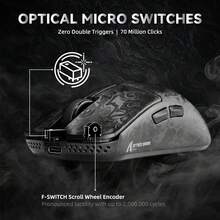 ATTACK SHARK R11 Ultra 8K Carbon Fiber Wireless Gaming Mouse,PAW3950 MAX Sensor,49g Ultra-Lightweight,Nordic 52840 MCU Chip,42000 DPI,Wired/BT/2.4GHz Wirelss Programmable Mouse For Win11/Xbox/PS/Mac, Gift For Kids, Holiday, Xmas Edition, New Year 2026 (Black/White+ Grip Tape) - View 9