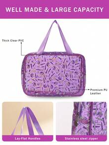 Bộ dụng cụ trang điểm 6/25/27/53 món bao gồm: 1 túi đựng mỹ phẩm và đồ dùng vệ sinh cá nhân đa năng có khóa kéo chống thấm nước + Bộ 25 cọ trang điểm + 5 bông mút trang điểm + 5 bông mút trang điểm mini + 5 bông phấn tam giác + 5 bông phấn dạng cushion mini + 1 băng đô cài tóc + 2 dây đeo bát rửa tay + 2 dụng cụ vệ sinh cọ trang điểm + 2 miếng bọt biển rửa mặt - Màu tím hoa cà - Xem 2