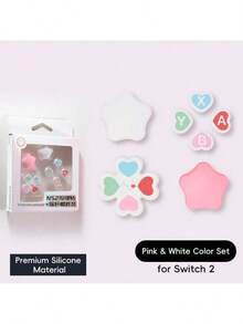 DATA FROG Silicone Button Covers And Thumb Grips Compatible With Switch 2 NS2 Heart Design Accessories - View 8