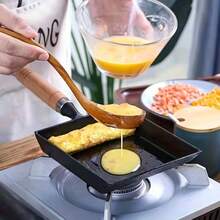 Chảo rán mini vuông bằng gang, chảo chiên trứng kiểu Nhật (Tamago), chảo chống dính dùng trong gia đình, chảo làm bánh kếp không tráng men, truyền nhiệt đều, tương thích với bếp từ và bếp ga. - Xem 4