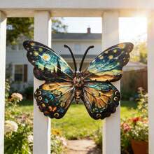 1pc, Large 14.96 Inch Iron Butterfly Wall Decor, Handmade Iron Butterfly Craft Suitable For Outdoor Wall, Garden, Yard, Garage Door, Fence, Balcony, Patio And Park Decoration, No Electricity Required And Reusable, Perfect Gift For Butterfly Lovers - A - View 6