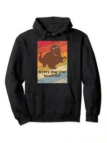 Sudadera con capucha de algodón retro casual para mujer, de algodón puro, con diseño estampado único, resistente al desgaste y lavable. Sudadera con capucha y cordón para mujer, adecuada para fiestas. Sudaderas de cuello redondo gruesas para mujer, sudaderas deportivas e informales, sudaderas gruesas, sudaderas de otoño e invierno, con corte holgado. Con bolsillos - Negro - Ver 1