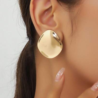 1 par de pendientes de clip con textura elegante, regalo clásico y versátil para estilizar el rostro