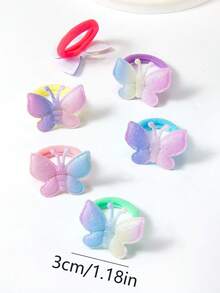 10 pièces Chouchous à oreilles de lapin en tissu 3D de couleur Maillard, jolies attaches de cheveux élastiques à fleurs, doux pour les cheveux, accessoires de cheveux quotidiens et de fête pour filles - Multicolore - Voir 6