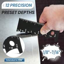 2 Pcs Seet Ml Scri Tools Wit Clear 1/8"-7/16" Scale Seet Marker And Measu Tool Durable Steel Body  Precision Layout And Measu - Black - View 3