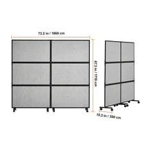 Office Divider, 2 Panel Office Partition, Freestanding Office Divider Wall Partition & Privacy Divider Reduce Noise And Room Separation, Light Grey - 2 Panel - View 10