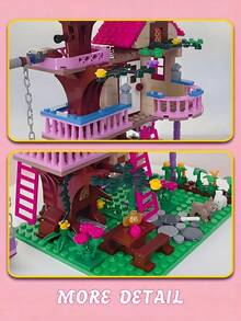 Princess Castle, Swing, And Treehouse Building Block Toy Models, City Soundwave Gift, Perfect Present For Friends, Educational Toy To Cultivate Thinking And Hands-On Ability - Mint Green - View 8