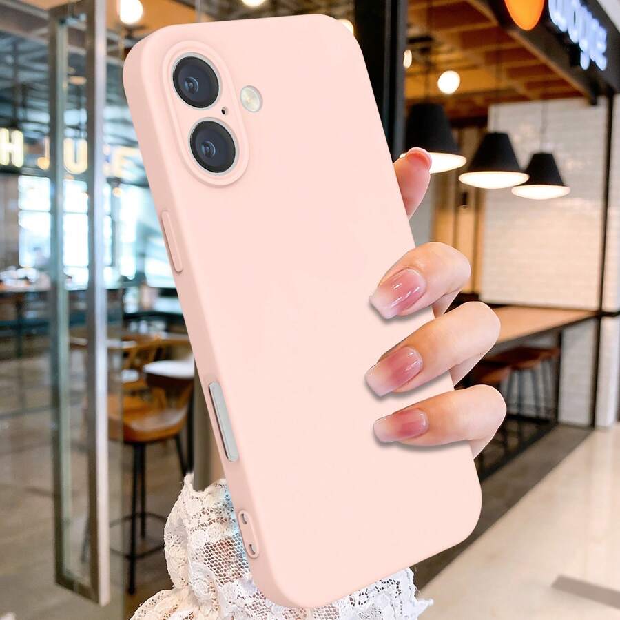 【人気のあるもの】iPhone16 ケース シリコン カバー 耐衝撃 ソフト素材 マット質感 さらさら手触り 傷付き防止 軽量 指紋防止 レンズ保護 - ピンク - チェックする 1