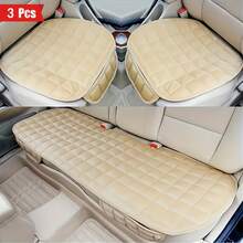 Luxury Plush Checkered Car Seat Cover Set, 3-Piece – Thick, Warm & Comfortable – Fits Sedan, SUV, And Truck – Premium Automotive Accessory, Mother's Day Gift - 咖啡色 - 查看 9