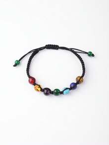 1 chiếc vòng tay hạt cườm 7 luân xa - Có thể điều chỉnh, làm thủ công với những viên đá rực rỡ tượng trưng cho sự cân bằng - Món quà tâm linh hoàn hảo hoặc bùa may mắn, vòng tay dây bền chắc để đeo hàng ngày. - Nhiều màu - Xem 2