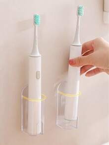 1/2pcs Electric Toothbrush Holder, Wall Mounted Bathroom Electric Toothbrush Rack, Self-Adhesive Electric Toothbrush Storage Organizer To Save Space - Multicolor - View 6