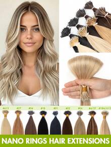 Tóc nối Nano Ring bằng tóc thật Remy, dài 12-22 inch, không đường nối, hạt nhỏ li ti, thẳng tự nhiên, vô hình, thích hợp cho phụ nữ dự tiệc cưới, kỷ niệm, tốt nghiệp, dạ hội, tiệc tối, quà tặng chuyên nghiệp tại salon, quà tặng ngày Valentine, phong cách Y2K. - Nhiều màu - Xem 4