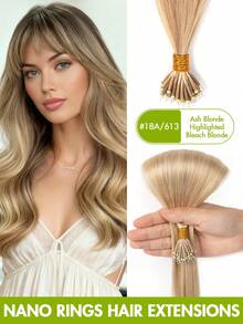 Tóc nối Nano Ring bằng tóc thật Remy, dài 12-22 inch, không đường nối, hạt nhỏ li ti, thẳng tự nhiên, vô hình, thích hợp cho phụ nữ dự tiệc cưới, kỷ niệm, tốt nghiệp, dạ hội, tiệc tối, quà tặng chuyên nghiệp tại salon, quà tặng ngày Valentine, phong cách Y2K. - Nhiều màu - Xem 61