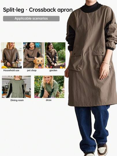 1 chiếc tạp dề bảo hộ đa năng chất lượng cao, chống bắn tóe và chống thấm nước, thiết kế hai túi buộc dây, cần thiết cho nhà bếp, dọn dẹp, gia đình, phù hợp cho thợ làm tóc, làm vườn, phụ kiện nhà bếp, nướng ngoài trời, nấu hải sản, du lịch ngoài trời, món quà tuyệt vời cho Ngày của Mẹ.