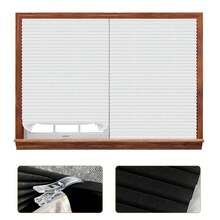 2 Pack Window Blinds Cordless Blackout No Drill Cut To Size Clip On Stick On Self Adhesive Temporary Blinds Pleated Paper Blinds For Windows Doors Shades For Home Nursery Bedroom Kitchen Bathroom,  35" W X 70" L,  Multiple Sizes - White - View 4