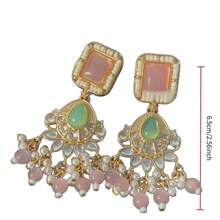 3PCS New Luxury Heavy-Duty Design Bohemian Tassel Earrings And Necklace Set    Vintage Slimming Beaded High-End Women's Earrings And Necklace Set - 白色 - 查看 4