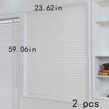 2 Pack Window Blinds Cordless Blackout No Drill Cut To Size Clip On Stick On Self Adhesive Temporary Blinds Pleated Paper Blinds For Windows Doors Shades For Home Nursery Bedroom Kitchen Bathroom,  35" W X 70" L,  Multiple Sizes - White - View 11