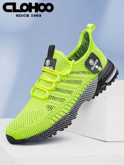  CLOHOO品牌独家男士时尚针织跑步鞋，户外运动慢跑鞋 - 舒适透气休闲鞋，男士公路跑鞋，轻便步行运动鞋
