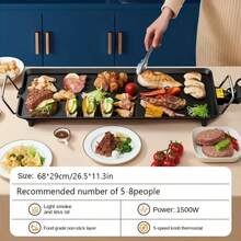 Aoran Household Smokeless Electric Grill, Extra-Large Extended Non-Stick Roasting Pan, Multifunctional Indoor Barbecue And Grill Pot, Adjustable Temperature And Drip Tray, Suitable For Both Indoor And Outdoor Use, Can Be A Holiday Gift. - US A Type Plug(110-127V) - View 7