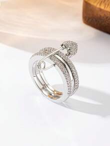 Fashionable Cubic Zirconia Combination Multi-Layer Movable Multi-Circle Heart-Shaped Multicolor Ring, Suitable For Women's Daily Wear - 3 Rings - View 7