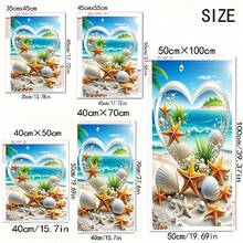 1件心形海滩风景钻石画套装,情人节礼物,墙面装饰,寓教于乐,放松身心之选 - 彩色 - 查看 7