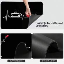 1pc Butterfly & Tea Smoke Pattern Multi-Purpose Absorbent Mat, Polyester Tabletop Protective Pad, Suitable For Kitchen, Dining Table Decor, Dish Drying, Washing Machine, Coffee Maker, Bathroom Vanity, Kitchen Accessories, Party Supplies - Minimalist Black and White Coffee Cup - View 10