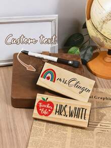 Personalized Wooden Whiteboard Eraser: Teacher Appreciation Gift - Multicolor - View 3