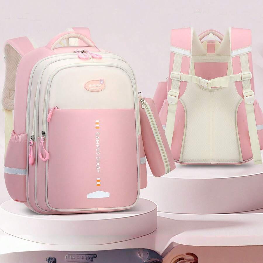 Ba lô mới cho bé gái, ba lô nhẹ dành cho học sinh tiểu học lớp 1-6, túi đi học dung tích lớn. - Nhiều màu - Xem 1