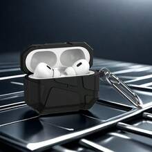 Minimalist Meteorite Texture Solid Color Earphone Case - Black - View 3