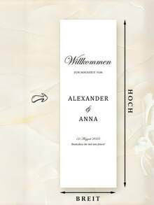 Customized Wedding Banner - Personalized With Bride & Groom Names/Date/Text - Elegant German-Style Welcome Fabric Banner For Indoor/Outdoor Use - Multicolor - View 6