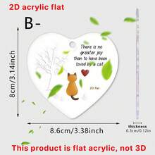 1/3pcs Acrylic Pet Memorial Hanging Decor, Car Rearview Mirror, Backpack, Home Decor, 2D - Multicolor White Ribbon - View 10
