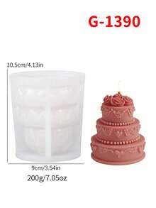 1个可爱蛋糕造型硅胶蜡烛模具 - 白色 - 查看 8