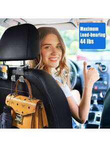 Car Seat Headrest Hooks, Car Seat Bag Hooks, Car Seat Hanger Hooks - 4-In-1 Car Back Seat Headrest Hook Organizer, Universal Car Seat Hooks For Purses, Handbags, Clothes, Coats, Water Bottles, Etc., Perfect Match With Car Interior Accessories - Multicolor - View 4