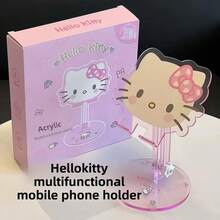 SANRIO 新款Hello Kitty手机支架 - 懒人多功能可调节高度折叠桌面平板电脑支架 - 观看电视节目的理想之选，完美的生日和圣诞礼物 - A - 查看 4
