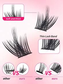 448pcs Individual False Eyelashes, Eyelash Book, Cluster False Eyelashes, DIY Eyelash Extension, Cluster False Eyelashes, Individual False Eyelashes, False Eyelashes - D - View 4