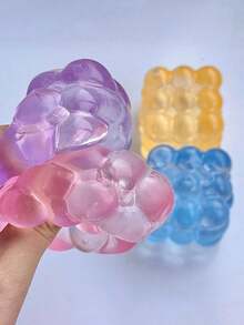 New Malt Squeeze Stress Relief Cube Toy, Ultra-Thin Squeeze Malt Anti-Pressure Toy, 1pc Soft Slow Rebound Water Cube Toy, Grape Texture, Slow Rebound, Durable, Suitable For Students, Teenagers/Adults, Ideal As Holiday Surprise Stress Relief Gift, Holiday/Birthday Gift, Halloween Gift, Christmas Gift, Christmas Eve Gift - 彩色 - 查看 4