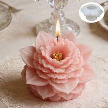 1个牡丹花香薰蜡烛硅胶模具 DIY 3D花朵装饰石膏模具 - 多款 - 查看 3